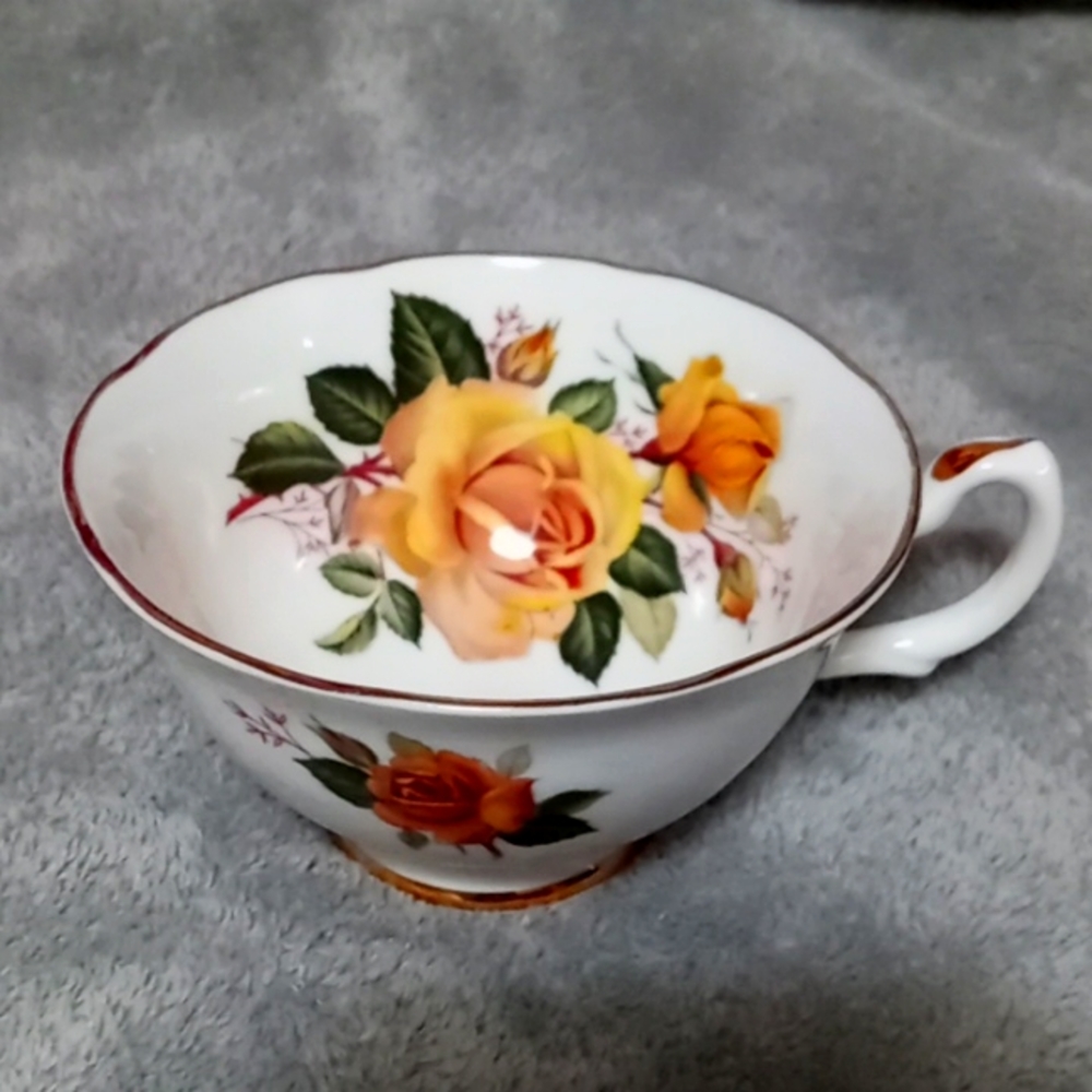 Vintage Royal Grafton Fine Bone China Rose Print Tea Cup